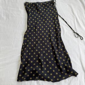 Realisation par black and gold midi silk slip dress